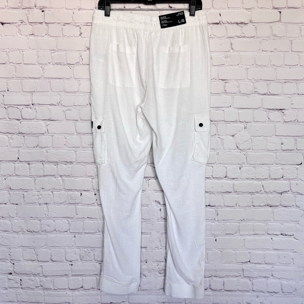 SILVER JEANS Charlotte High Waisted Straight Leg White Cargo Jogger--NWT--L - Picture 12 of 16